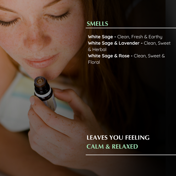 White Sage, Lavender & White Sage, Rose & White Sage Essential Oil Diffuser Blend