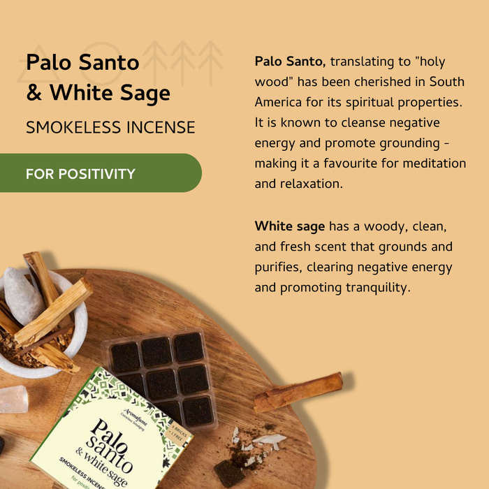 Palo Santo & White Sage Incense Bricks Refill Pack
