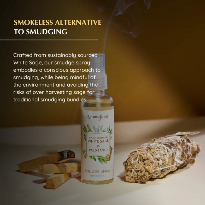 White Sage & Palo Santo Smudge Spray embodies a conscious approach to smudging, while being mindful of the environment.
