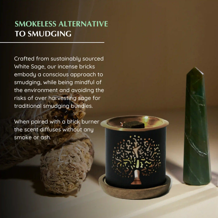 White Sage Smokeless Incense is a smokeless alternative to smudging, while being mindful about the environment and avoiding risks of over harvesting Sage for traditional smudge bundles