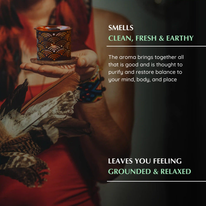 The aroma of White Sage brings together all that is good and is thought to purify and restore balance to you and your space