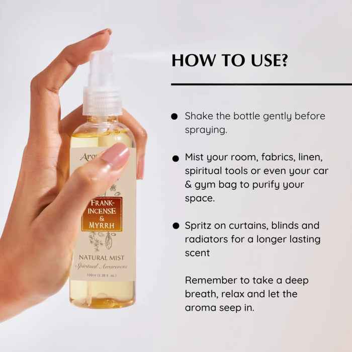 How to use - Shake the bottle gently, spritz on your fabrics, linens, curtains or bedding and purify your space. Take a deep breath, relax and let the aroma seep in.