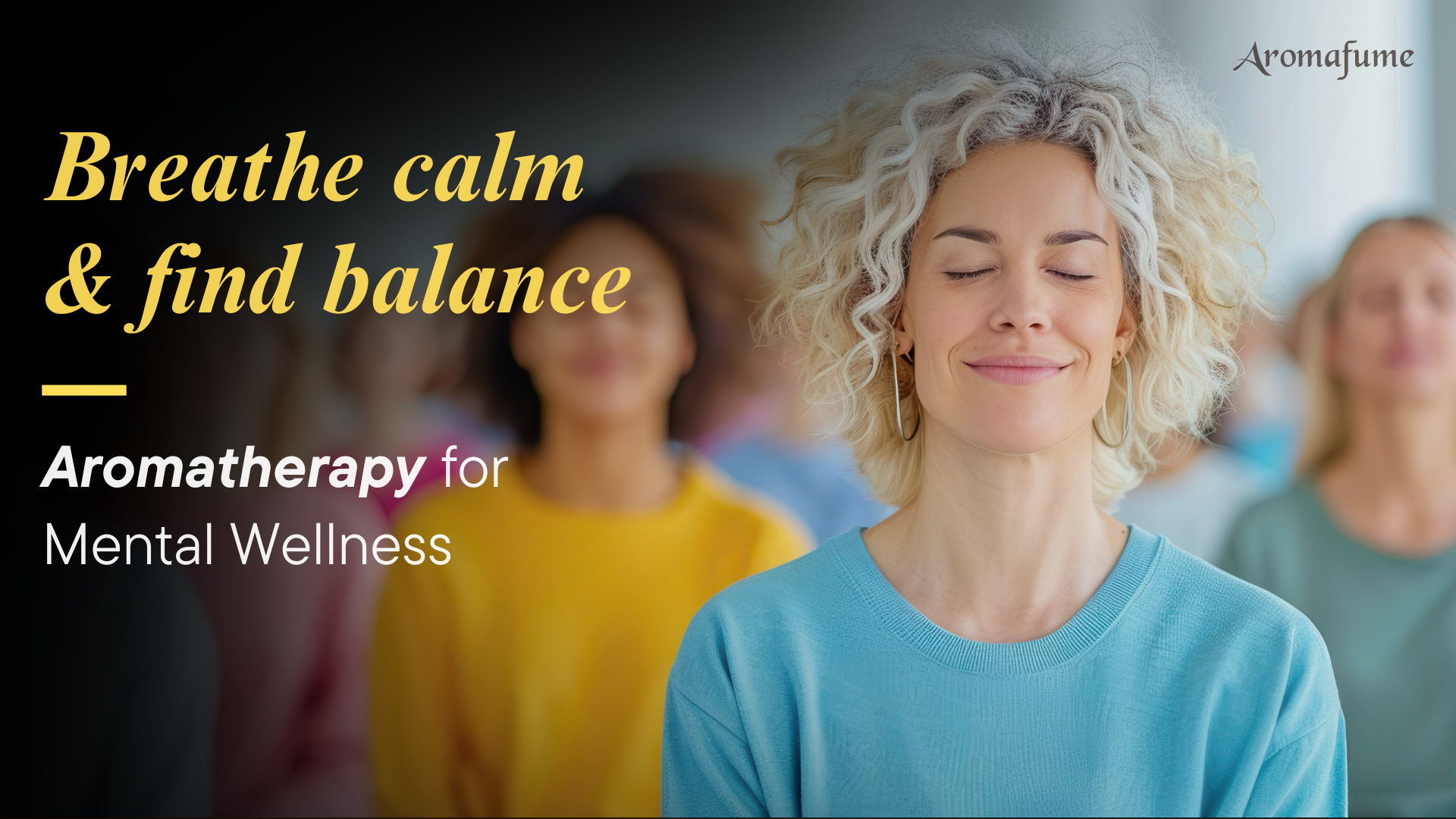 woman meditating aromatherapy calm yoga peace selfcare lifestyle