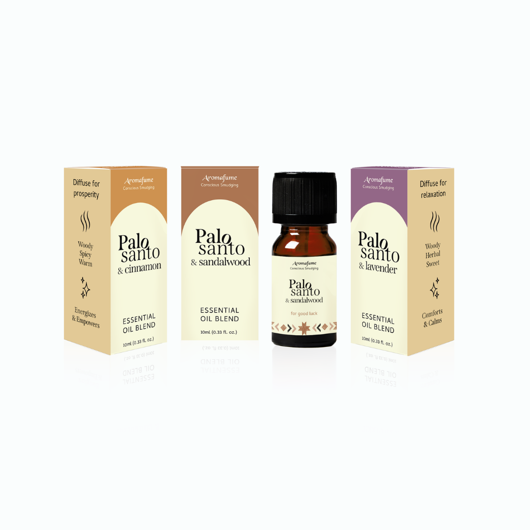 Palo Santo & Cinnamon, Palo Santo & Sandalwood, Palo Santo & Lavender Essential Oil