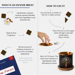 How To Use (Smokeless Incense) - Place natural, non-toxic, charcoal-free incense on burner and light