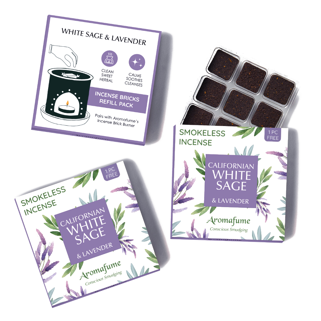 White Sage & Lavender Incense Bricks Refill Pack