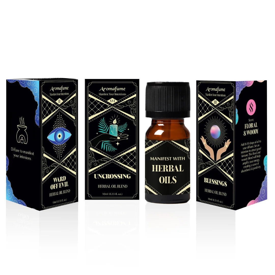 Divine Protection Oils – Ward Off Evil, Uncrossing, Blessings. Herbal diffuser blends for energy cleansing & positivity.