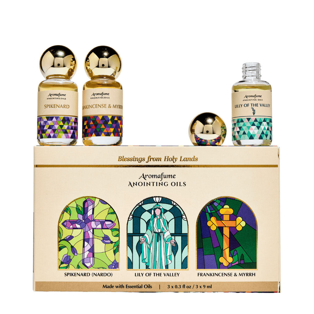 Set de regalo de aceites de unción: Incienso y Mirra, Lirio del Valle, Nardo