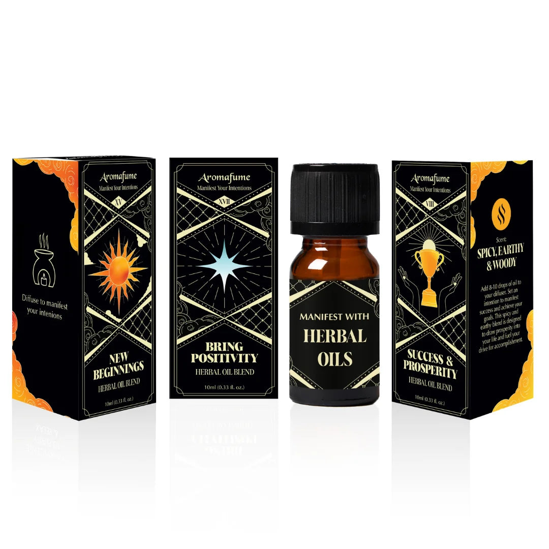Golden Beginnings Oils – New Beginnings, Positivity & Prosperity. Herbal blends to manifest fresh starts & success.