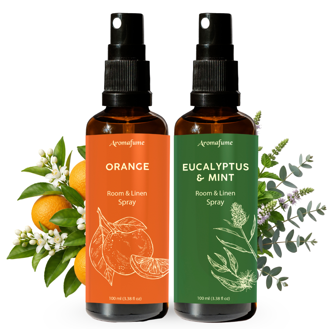 Orange and Eucalyptus & Mint Room Linen Natural Mist Duo