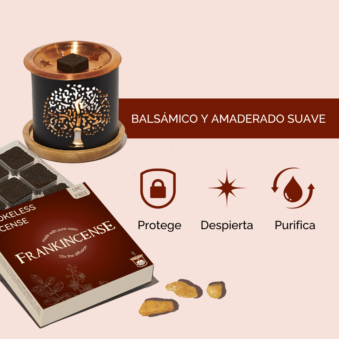 Set de Ladrillos de Incienso de Olíbano y Mirra con Quemador