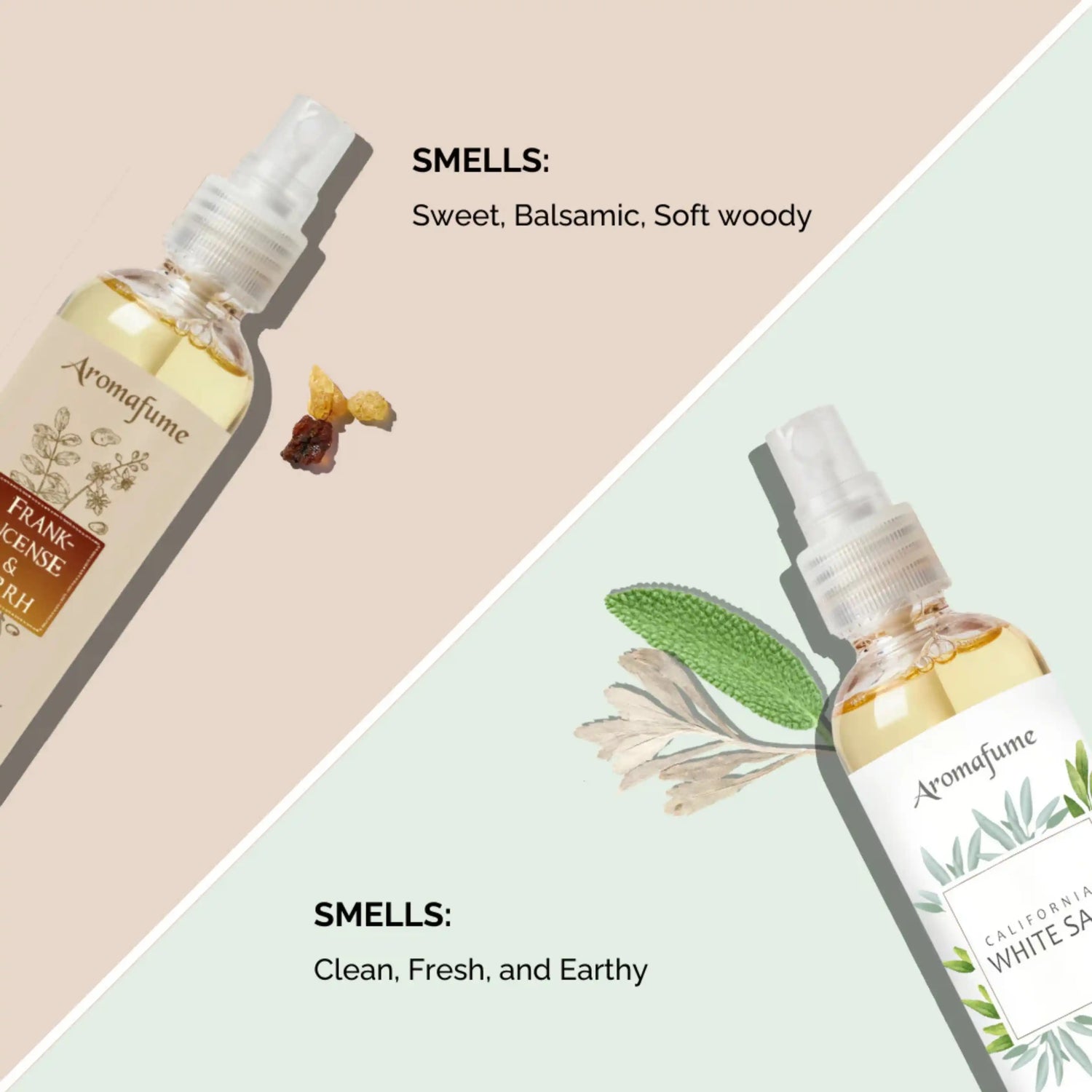 Scent Profile:
Frankincense - Sweet, Balsamic and soft woody
White Sage - Clean, fresh and earthy