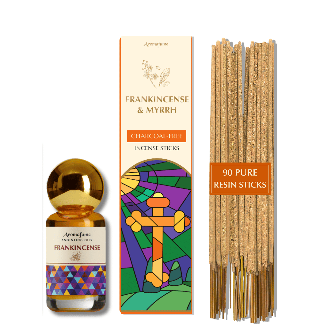 Frankincense & Myrrh Sticks (90 sticks) & Frankincense Anointing Oil