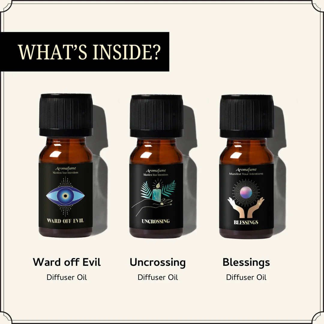 Set of 3 Divine Protection Oils – Ward Off Evil, Uncrossing, Blessings. Infused with herbs for spiritual cleansing