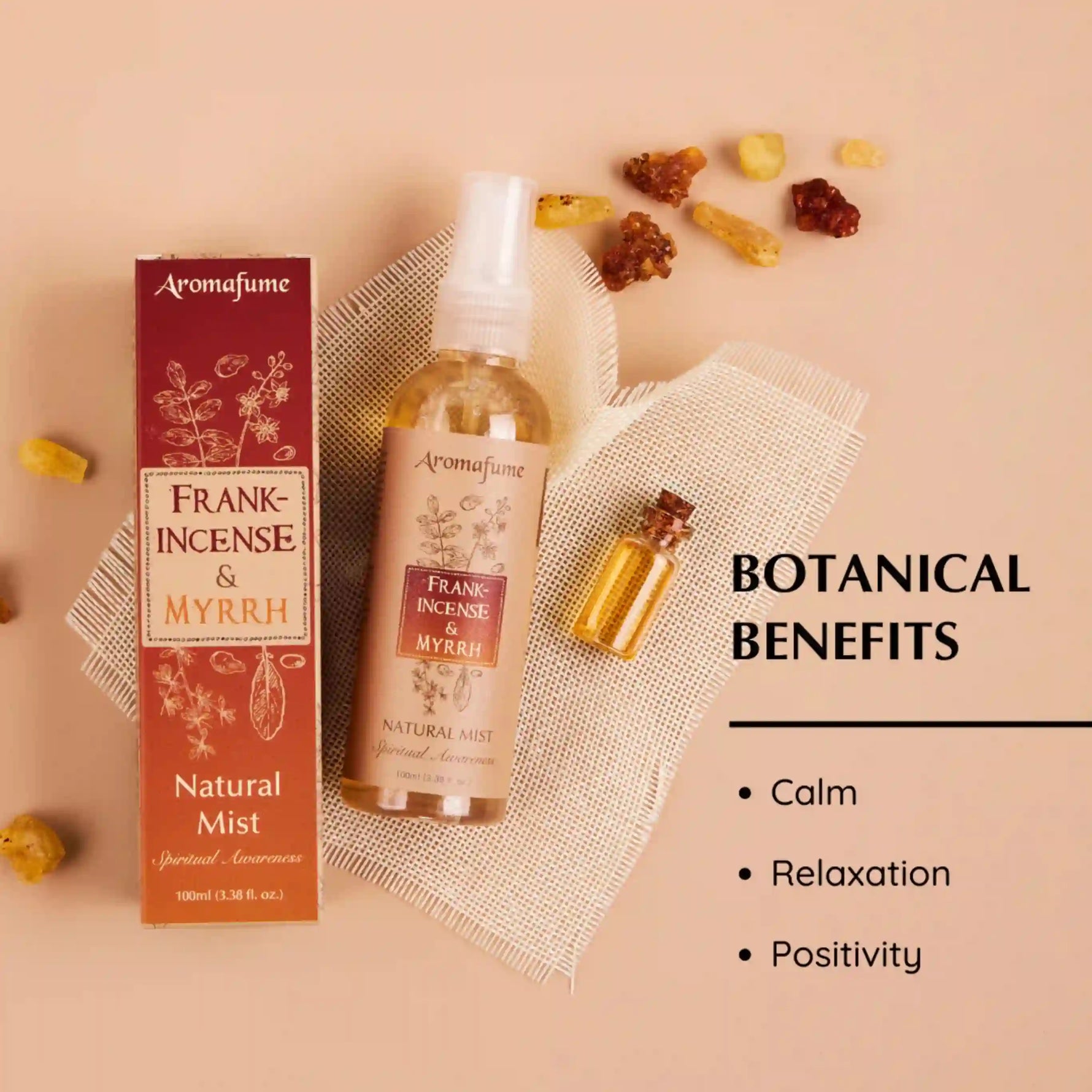 Botanical benefits of Frankincense & Myrrh Mist are it - calms, relaxes and invite positivity