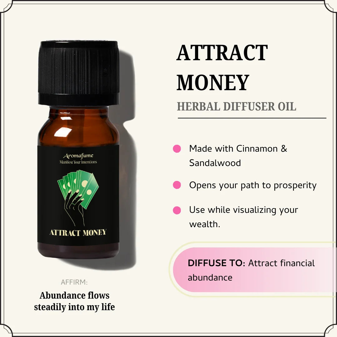 Attract Money Oil draws financial abundance, boosts prosperity, and supports wealth manifestation.