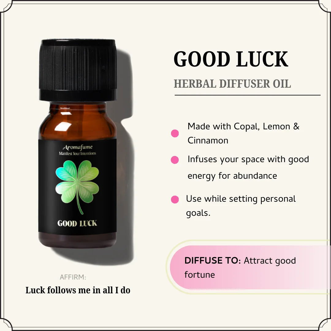 Good Luck Oil invites abundance & fortune with a warm, uplifting blend of cinnamon, copal & lemon.
