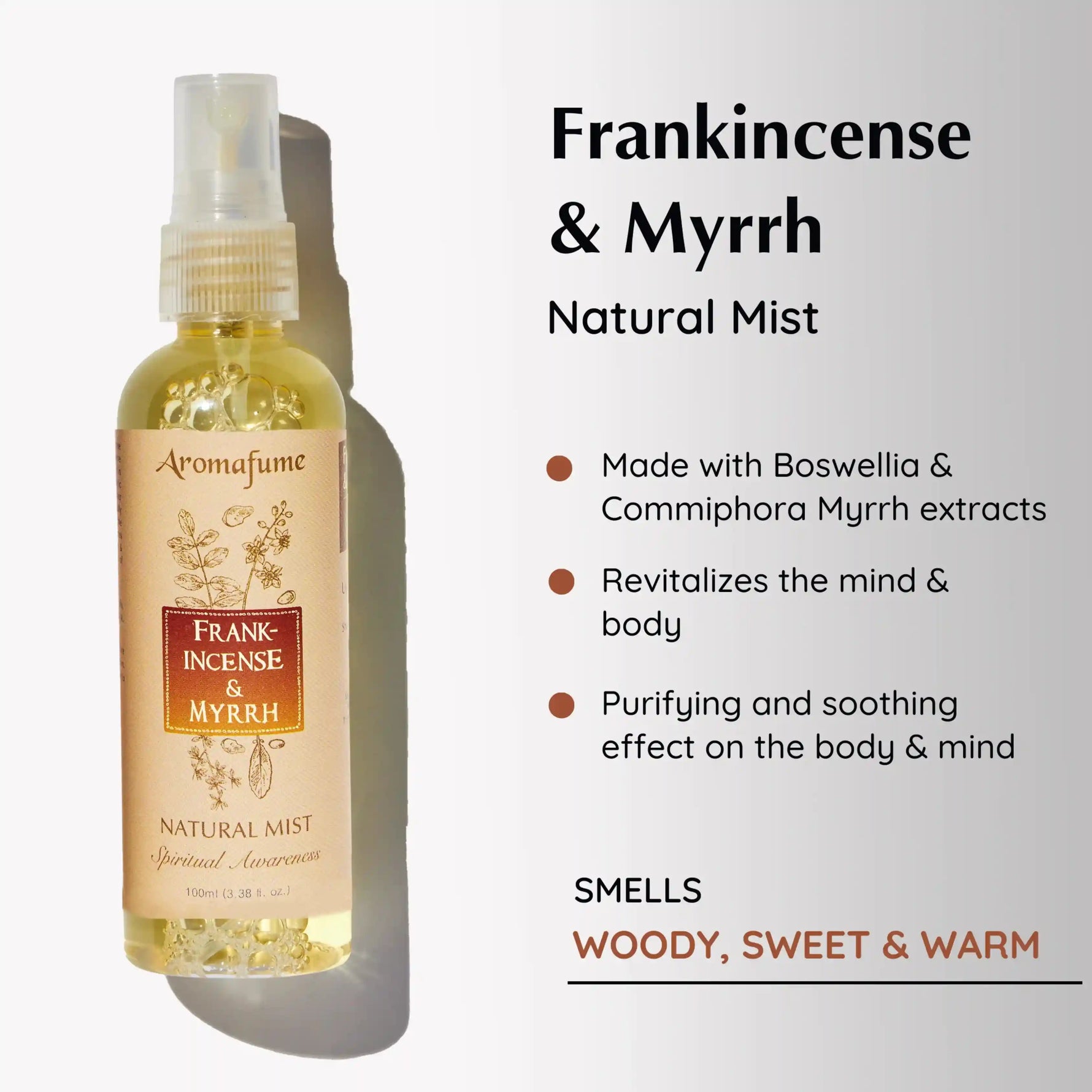 Ideal for - Spray Frankincense & Myrrh to revitalize the mind and body
