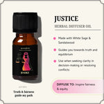 Justice Oil promotes fairness, clarity & truth, helping to align your energy with balance & integrity.