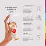 Balance Chakras with scent by pairing with  yoga, meditation journaling and affirmations of love
