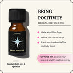 Bring Positivity Oil uplifts energy & clears negativity with a pure blend of white sage for balance & well-being.