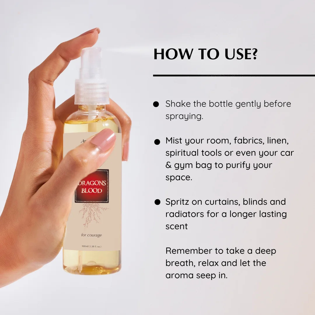 How to use - Shake the bottle, mist your room, fabrics, linens, curtains and blinds. Scent is long lasting. Take deep breathes and let aroma seep in.