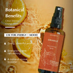 Botanical benefits og Orange room spray - Spritz for energy and mood boost. The aroma is zesty and cheerful.