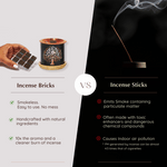 Incense Bricks are smokeless, no mess, easy to use, handcrafted with 100% natural ingredients