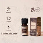 Benzoin is ideal for raising soothing and smells sweet and warm woody