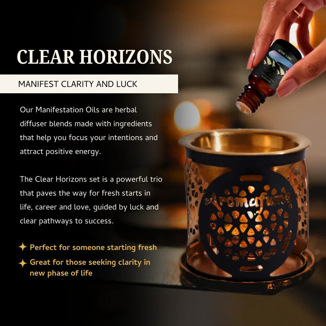 Clear Horizons Oils support clarity, positive shifts & life transitions—perfect for new journeys & goal-setting.