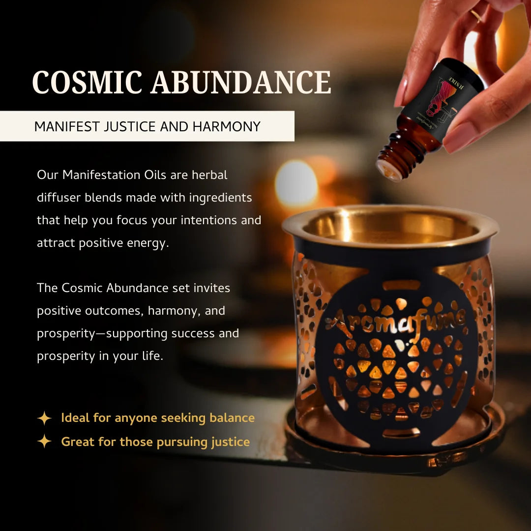 Cosmic Abundance Oils manifest fairness, peace & prosperity—perfect for creating a balanced, abundant life.