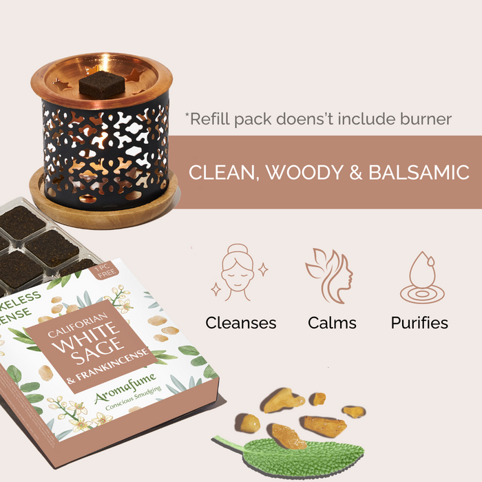 White Sage & Frankincense Incense Bricks Refill Pack