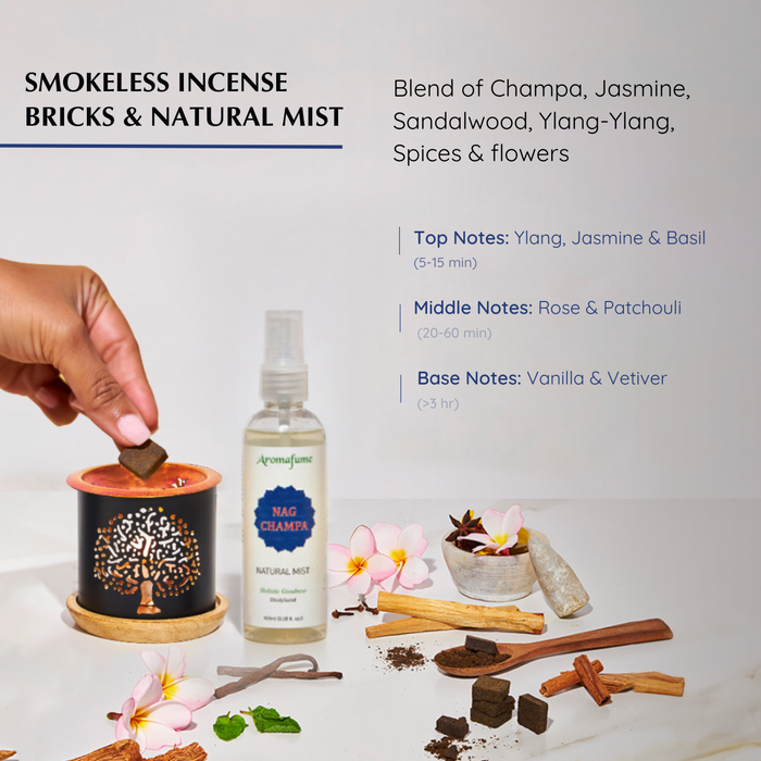 Nag Champa Incense Bricks & Mist Wellness Kit