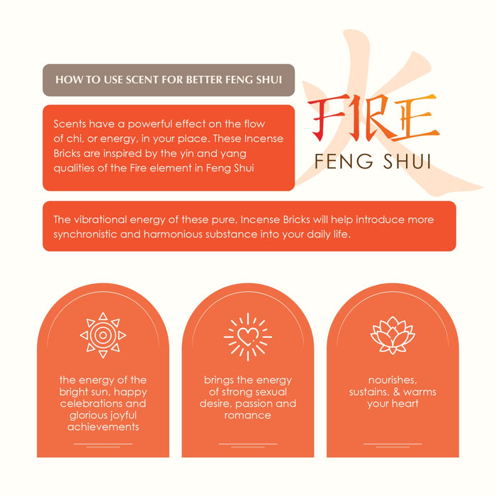 Fire Element - Feng Shui Incense Brick Set
