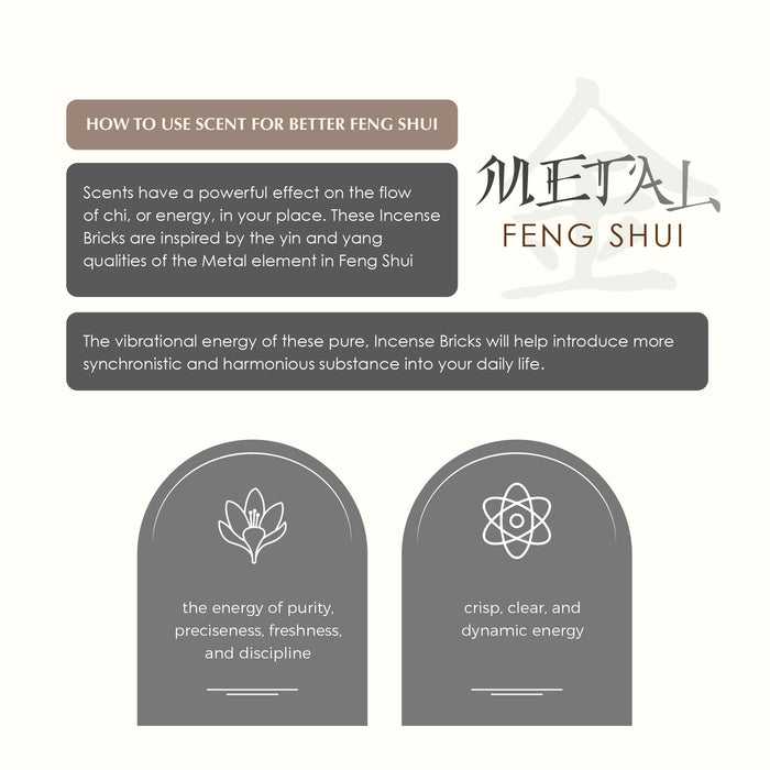 Metal Element - Feng Shui Incense Brick Set